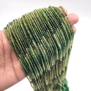 AAA Green Tourmaline Faceted Rondelle Beads, Tourmaline Beads, Natural Gemstone Faceted Beads, AAA+ Quality 2.5 -3 mm Beads, Jewelry Beads