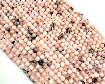 Pink Opal Gemstone Beads • 6MM Round Opal Beads • Beautiful Jewelry Making Beads • Pink Opal Plain Beads • Wholesale Semi Precious Beads