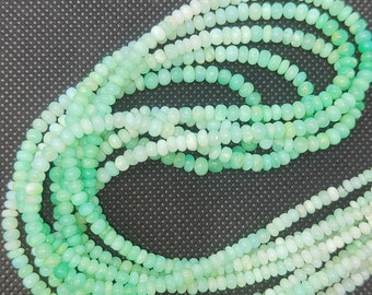 Top Quality Natural Shaded Peruvian Green Opal Rondelle Smooth Beads, Shaded Peruvian Green Opal Rondelle Smooth Beads, 3.00-5mm