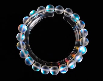 Beautiful Aura Quartz Round Beads Bracelet Flashy Fire Aura Quartz Bracelet Jewelry for men & Women Best Gifts