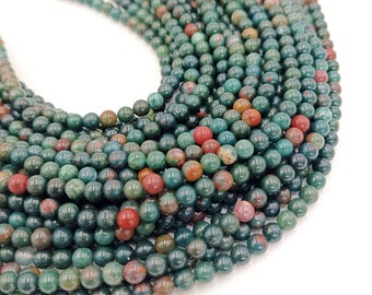 New Arrival!! AAA Bloodstone Beads, 8MM Round Plain Gemstone Beads, 15.5" Inch Full Strand, Wholesale Price Beads Lot, Jewelry Making