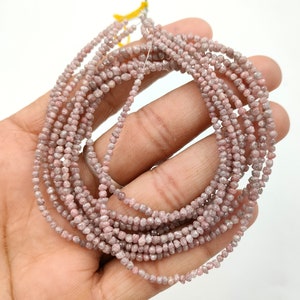 AAA+ Pink Uncut Diamond Beads • Pink Raw Diamonds • Rough Diamond Bead Strands • Conflict Free Diamond Beads • Diamond Wholesale Beads
