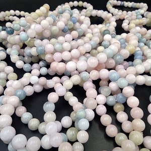 Morganite With Aqua Bracelets, Multi Bracelet Lot, Crystal Beads Bracelets, Wholesale Bracelets Lot, Handmade Bracelets, DIY Jewelry