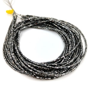 Black Diamond Faceted Tube Beads • Natural Diamonds Beads • Faceted Black Diamond Beads • Tube Shape Diamond Beads • Black Diamond Beads