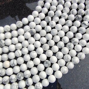 White Howlite Beads • AAA Natural Howlite Round Beads •  8MM Beads Strand • Wholesale Bulk Strands Options • Wholesale Jewelry Making Beads