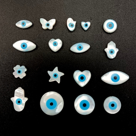 Multi Shape Evil Eye Mother of Pearl Evil Eye Beads Evil Eye Beads Evil Eye Jewelry Wholesale Evil Eye Lot Mix Evil Eye Beads Lot Etsy