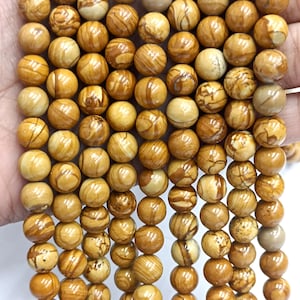 Vendita !! Genuine AAA Camel Jasper Loose Beads Lot, Round Shape 8MM Beads Lot, Wholesale Beads Lot, Bracciali, Collana Making Beads Lot,