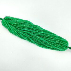 Emerald Faceted Rondelle Beads • Green Emerald Rondelle Beads • Natural Emerald Faceted Beads • AAA+ Quality • 2.5-3mm Beads • 5.5&quot; Strand