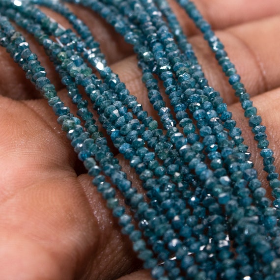Premium Blue Diamond Beads / Faceted 2-3mm Diamond Beads Stone / Natural Blue Diamond bead stone / Diamond Cut Beads / Blue Diamond Gemstone