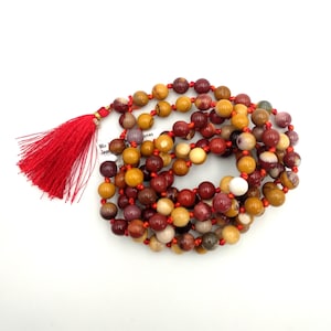108 AAA Gemstone Mala Bracelet-Mala Prayer Bead Necklace, Mookaite Jasper Gemstone -Meditation Yoga Bracelet,  Connect With The Earth