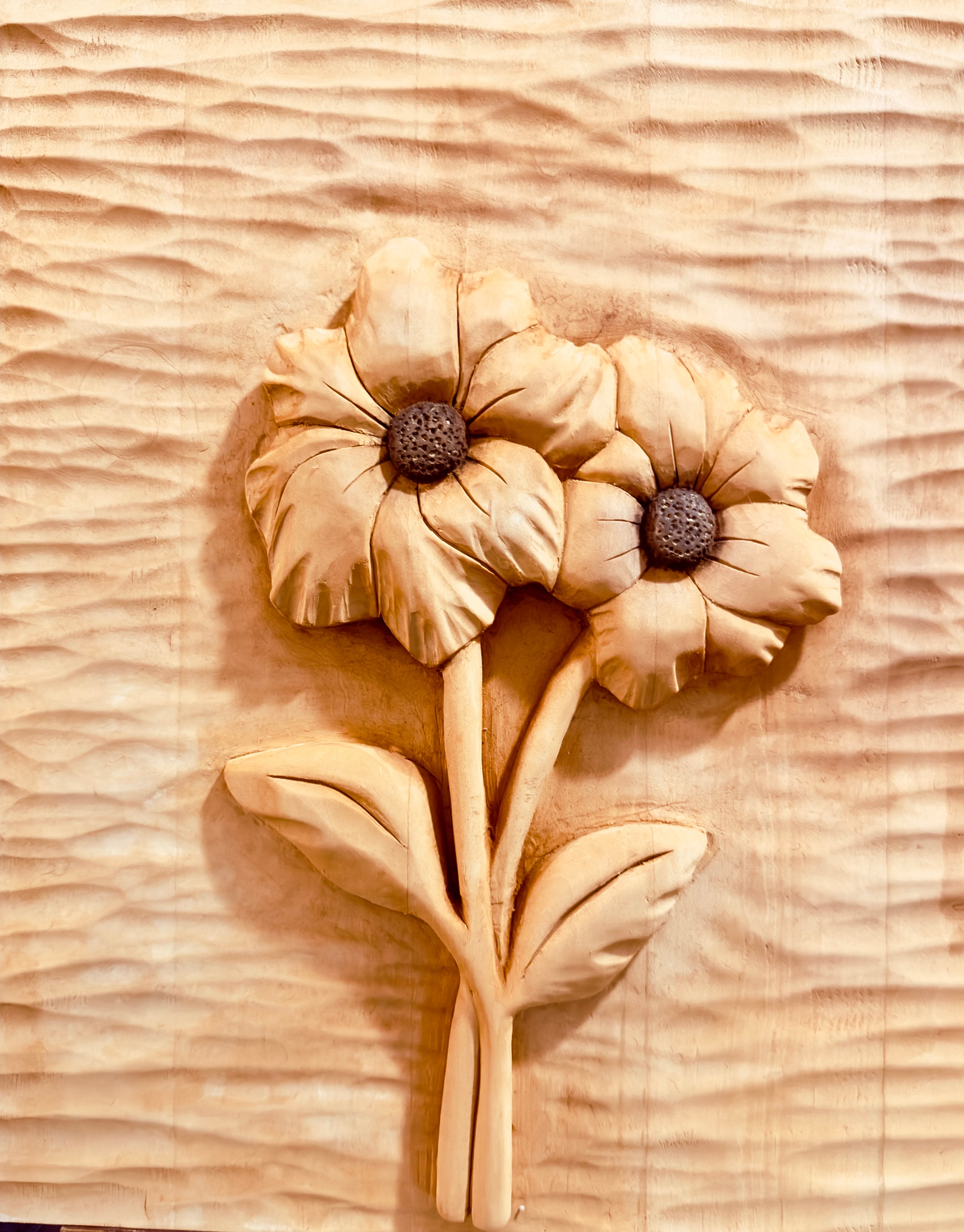 Wood Carving With the Theme of Two Flowers - Etsy