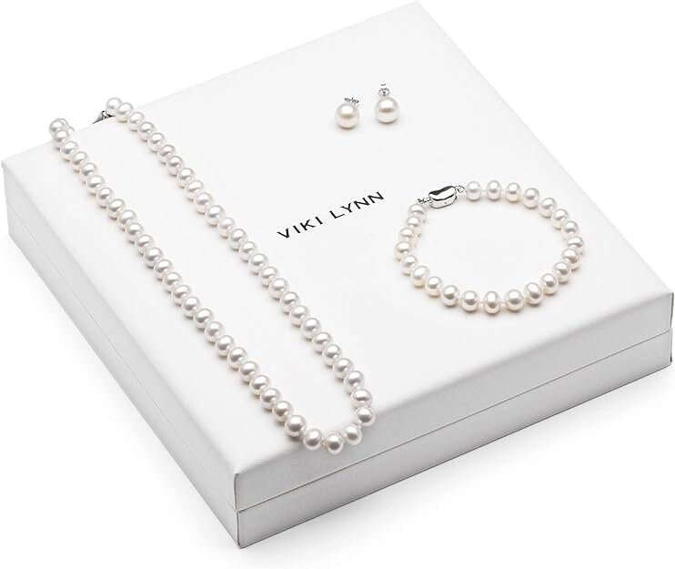 VIKI LYNN Collier de perles de culture d'eau douce Parures de bijoux de  mariage pour femme -  France