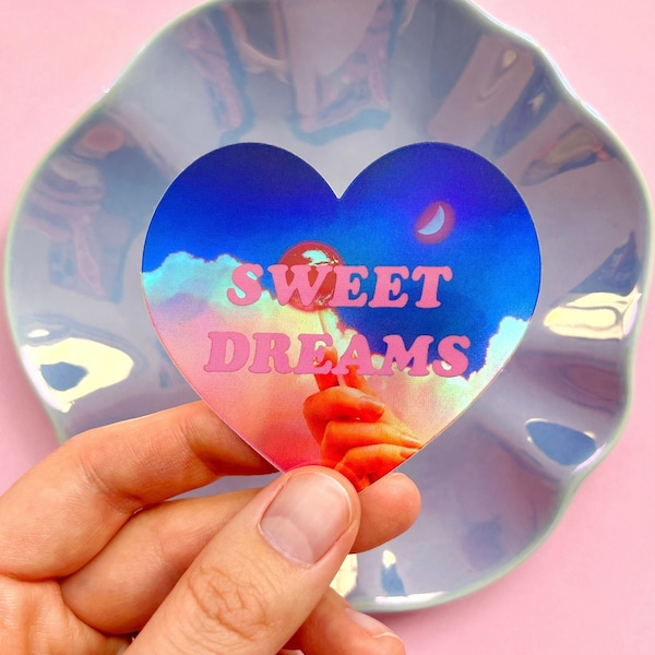Holographic 90s aesthetic waterproof sticker, magical pink 90s nostalgia sticker with retro aesthetic for water bottles, dishwasher safe