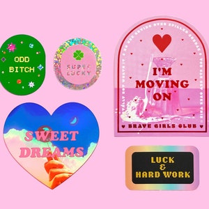 Leuk retro-esthetisch bestseller-stickerpakket met holografische, glitter- en metallic stickers!