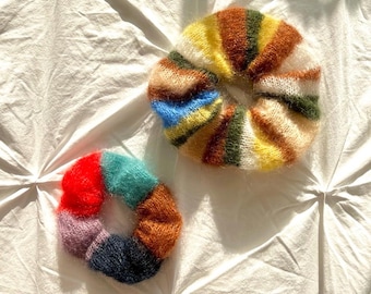 Mohair Scrunchie & Ribbon Knitting Pattern | Scrap Yarn Projects (PDF Download)