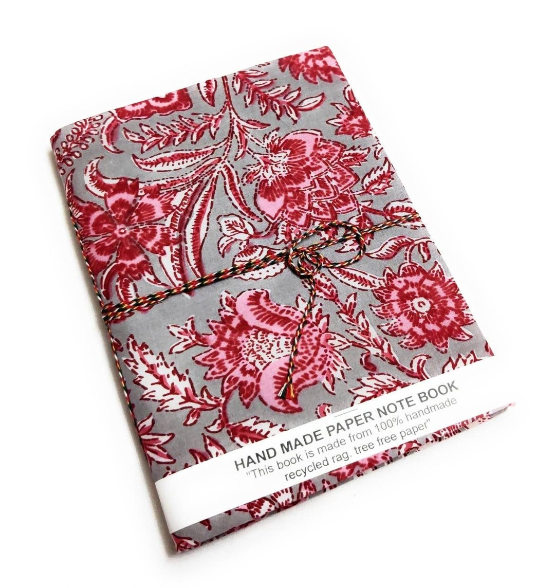 Block Work Fabric Diary,blank Notebook,meditation Journal, Handmade Eco