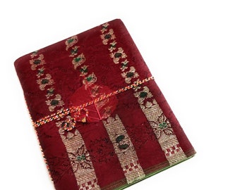 Handmade Sari Fabric Journal: Recycled Paper Notebook, Gift for Writers