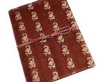 Handmade Sari Fabric Journal: Recycled Paper Notebook
