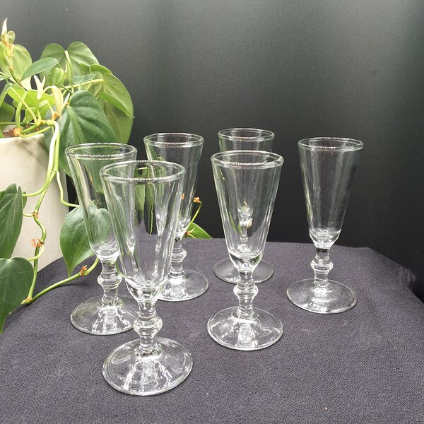 Vintage Luminarc Stemmed Cordial Glasses made in France, set of 6