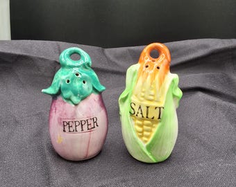 Vintage Hand-Painted Ceramic Salt and Pepper Shaker