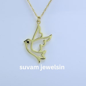 925 Sterling Silver Bird Necklace, Cute Dainty Flying Bird Necklace, Soaring Bird Necklace, Sparrow Necklace , Bird Necklace, Nature jewelrt