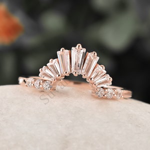Baguette Stacking Ring  Matching Wedding Band Stackable Band Tapered Baguette Ring Anniversary Gift For Her handmade jewelry ,women ring