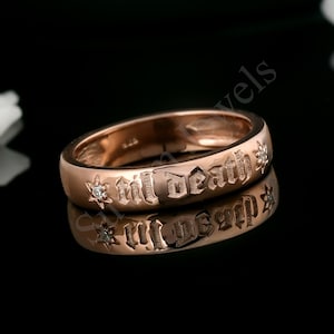 Til Death Ring Personalized Til Death Jewelry Man &Women Ring Wedding Anniversary Ring Bar Signet Ring Til Death Engraving Ring Gif Hor Her