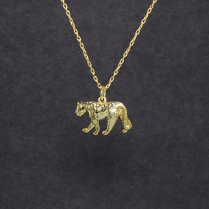 Panther Necklace , animal Necklace silver  Necklace Gift for her Dainty  Necklace animal silver jewelry Charm Necklaces, gold leopard