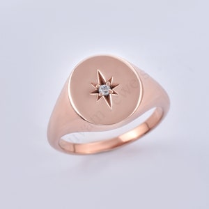 Sterling Silver Star Ring: Engraved Celestial Jewelry, Gift for Mom