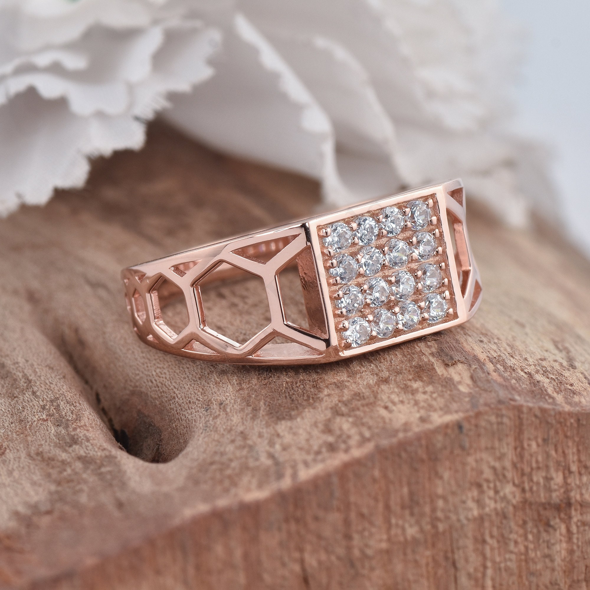 Anello Da Uomo In Argento Sterling 925 Placcato Oro 14 Carati - Foto 10