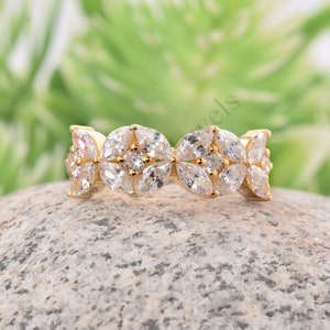 Marquise CZ Eternity Band: Sterling Silver Wedding Anniversary Ring