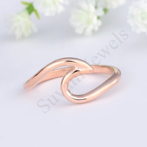 925 Sterling Silber Wellenring, Gold plattiert Wellenring, Stapelring, Meeresgezeitenstromring, Pura Vida Ring, Geschenkring zum Muttertag