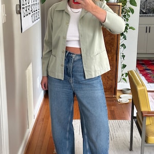 Vintage Sage Green Lightweight Jacket - Easy Fit