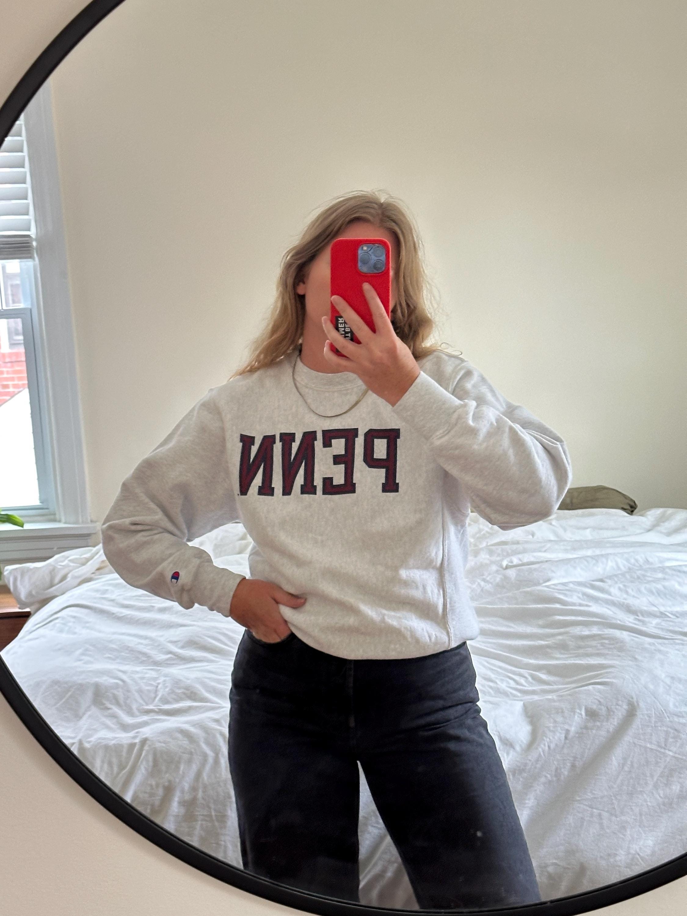 Vintage Gray University of Pennsylvania Sweatshirt Gray Collegiate Crewneck 90s Reverse Weave Grey Sweatshirt Vintage Upenn Pullover Etsy