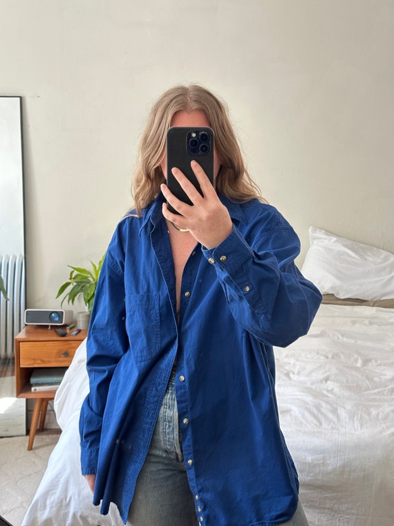 Vintage oversized blue button down, Oversized red 