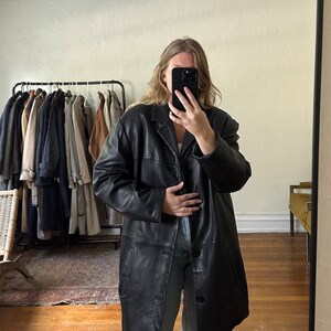 Vintage Black 90s Leather jacket, oversized jacket, 80s, 90s