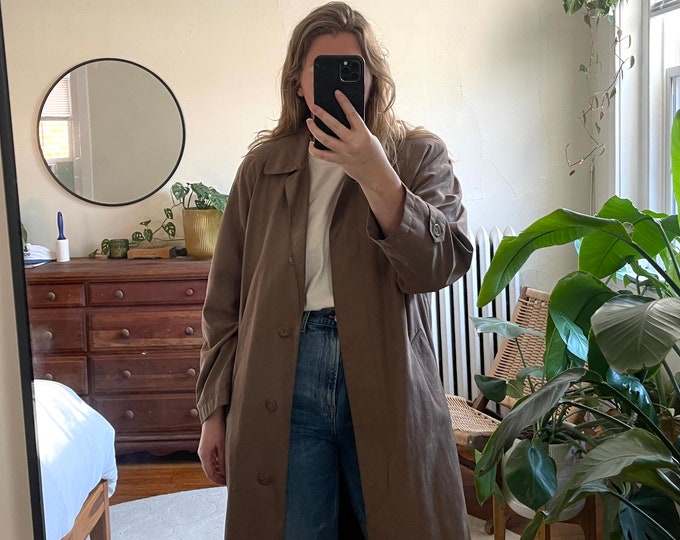 Vintage Trench Coat Brown Trench Oversized Trench Unisex - Etsy