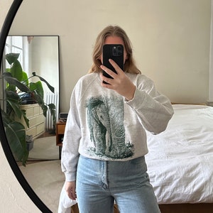 Vintage heather gray elephant raglan sweatshirt, heather grey animal sweatshirt, gray raglan sweatshirt