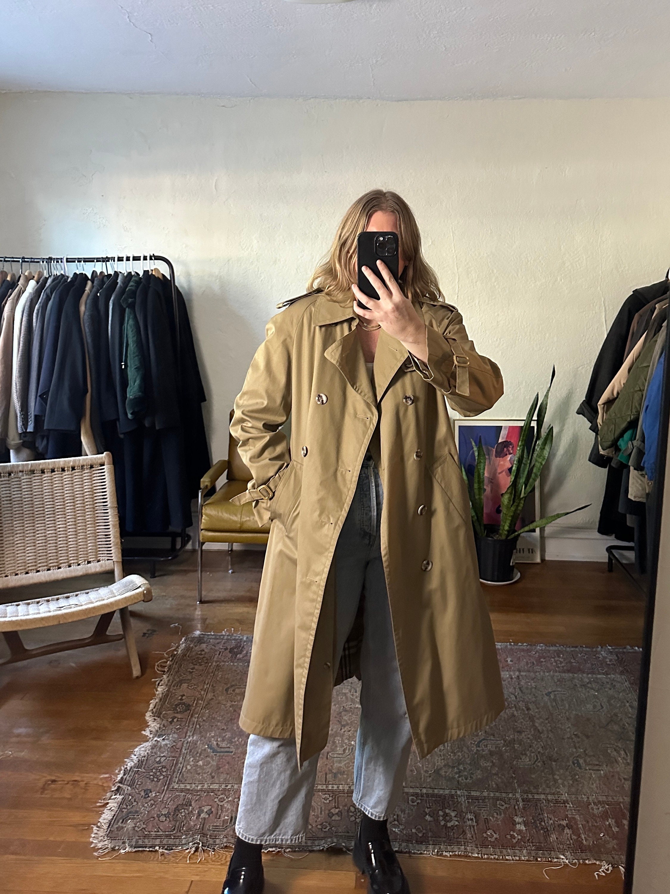 Vintage Tan Trench Coat, Tan Trench With Removable Lining