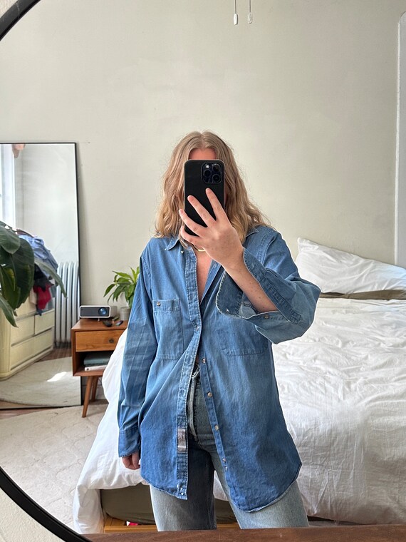 Oversized chambray Button Down, chambray shirt, ov