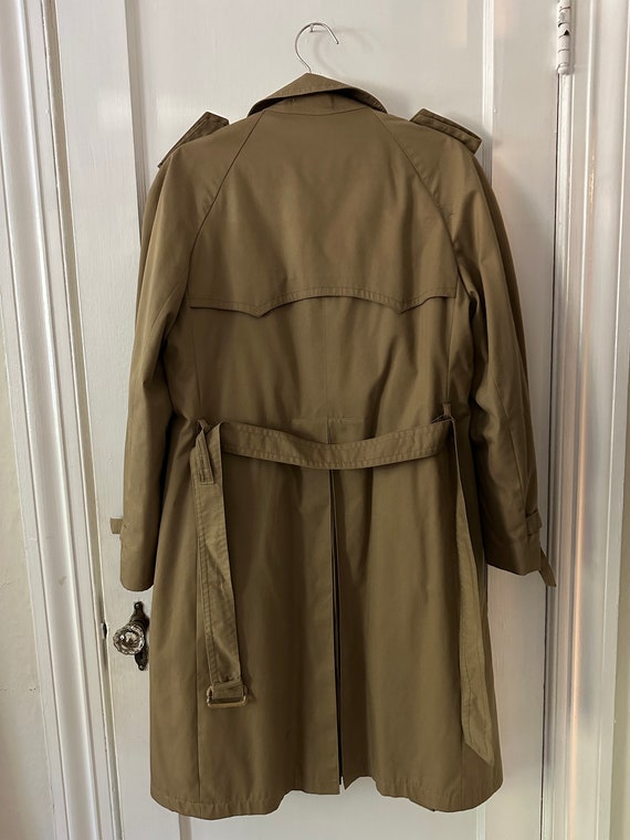 Vintage Tan Trench Coat tan trench with removable lining Oversized trench unisex trench mid length Members Only