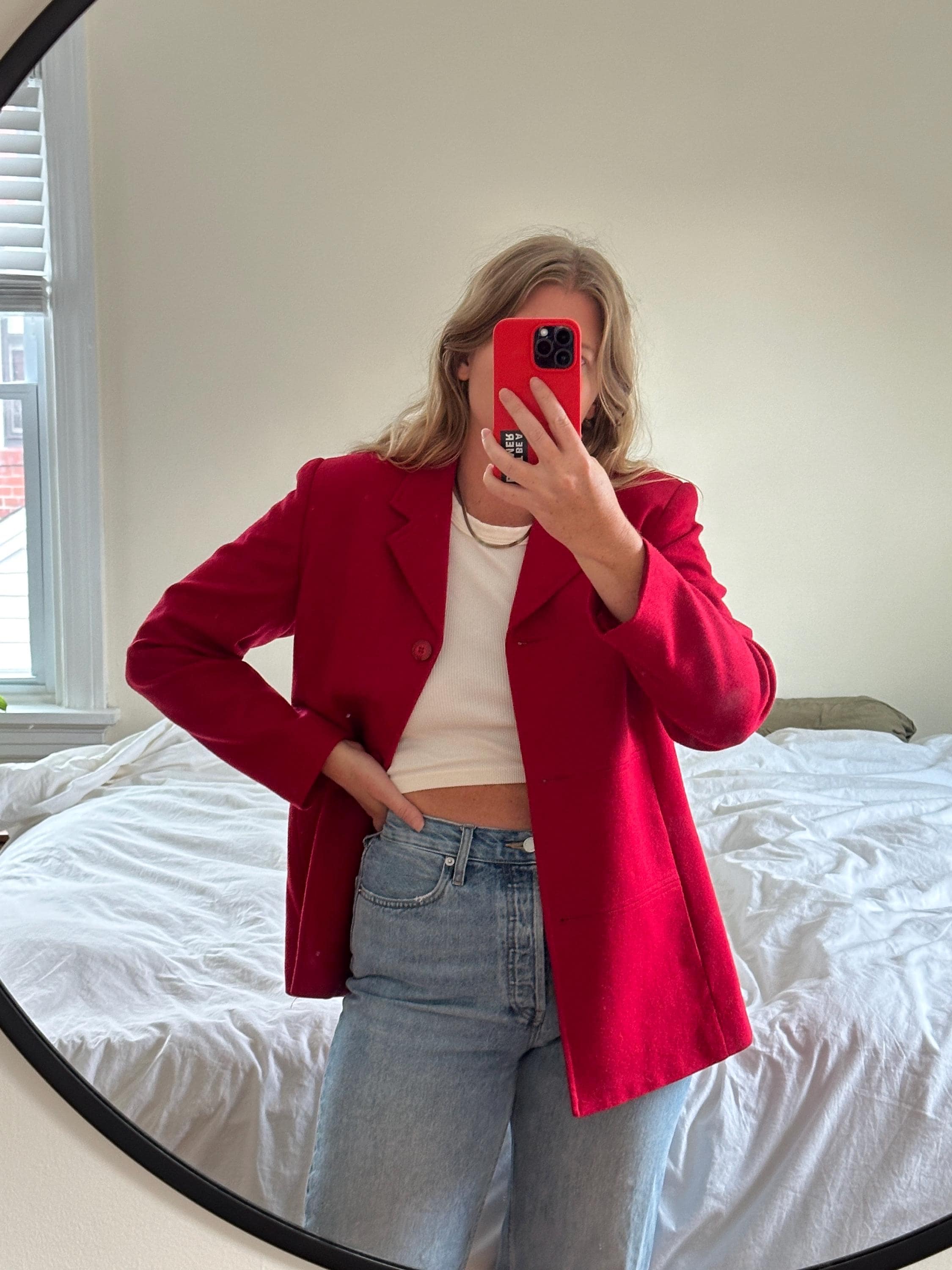 Vintage Red Blazer Jacket Red Jacket Classic Jacket Red Wool Jacket Etsy Ireland