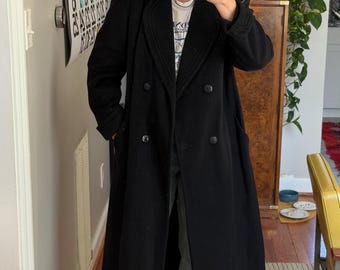 Vintage 80s Blue Wool Coat: Double Breasted Short Jacket - Etsy