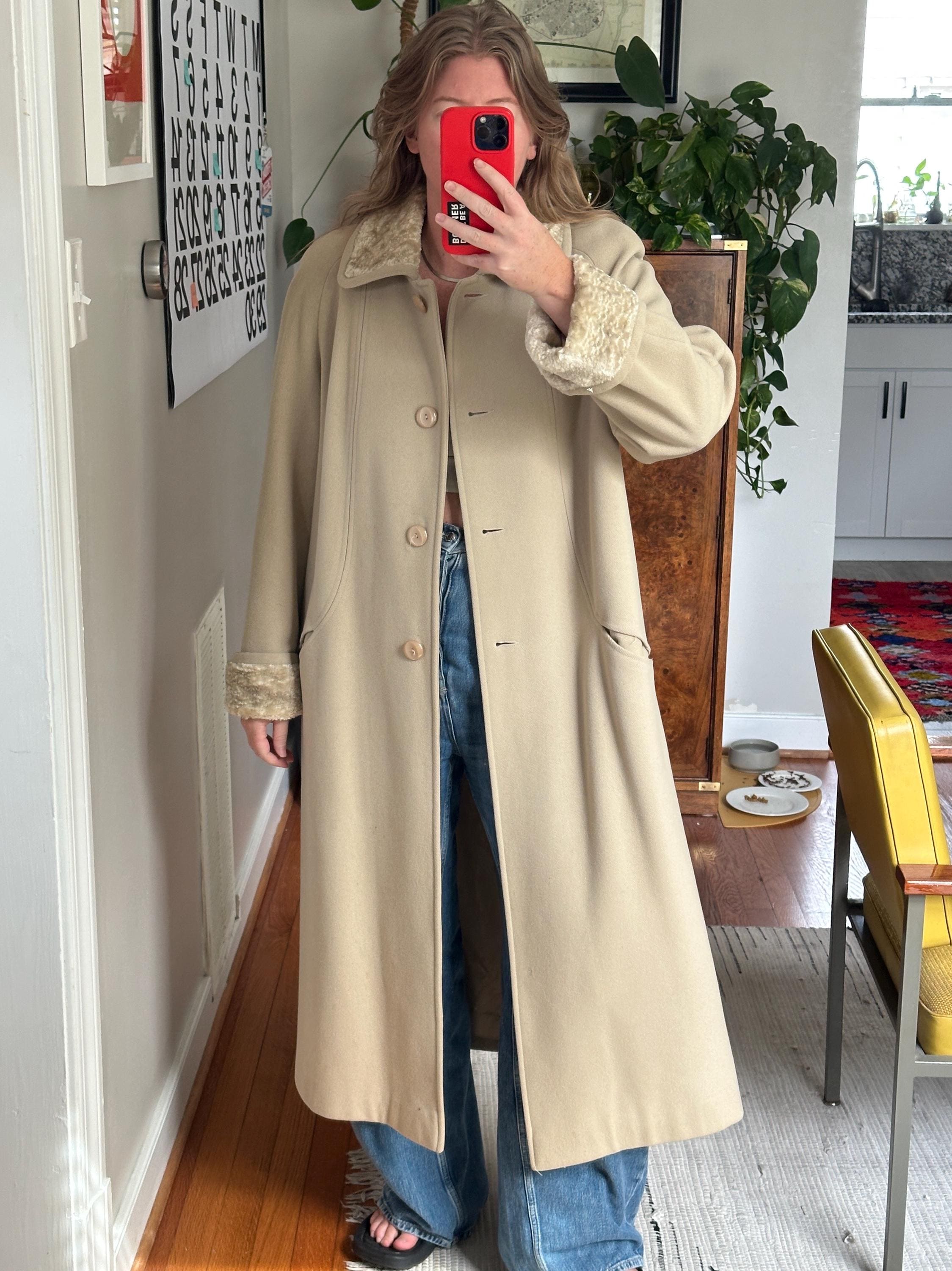 Cream wool coat - Etsy 日本