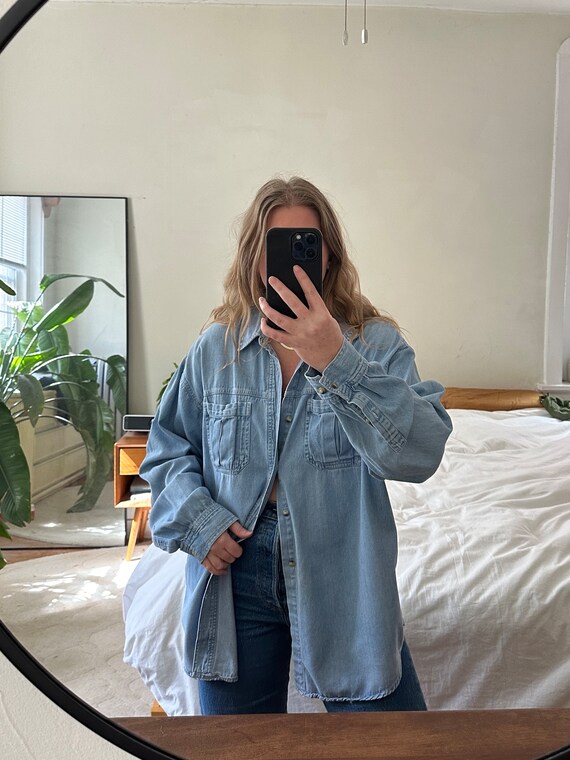 Vintage light denim Button Down, denim shirt, over