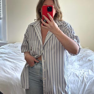 Camicia Oxford a righe vintage Chaps Ralph Lauren - Vestibilità oversize anni &#39;90