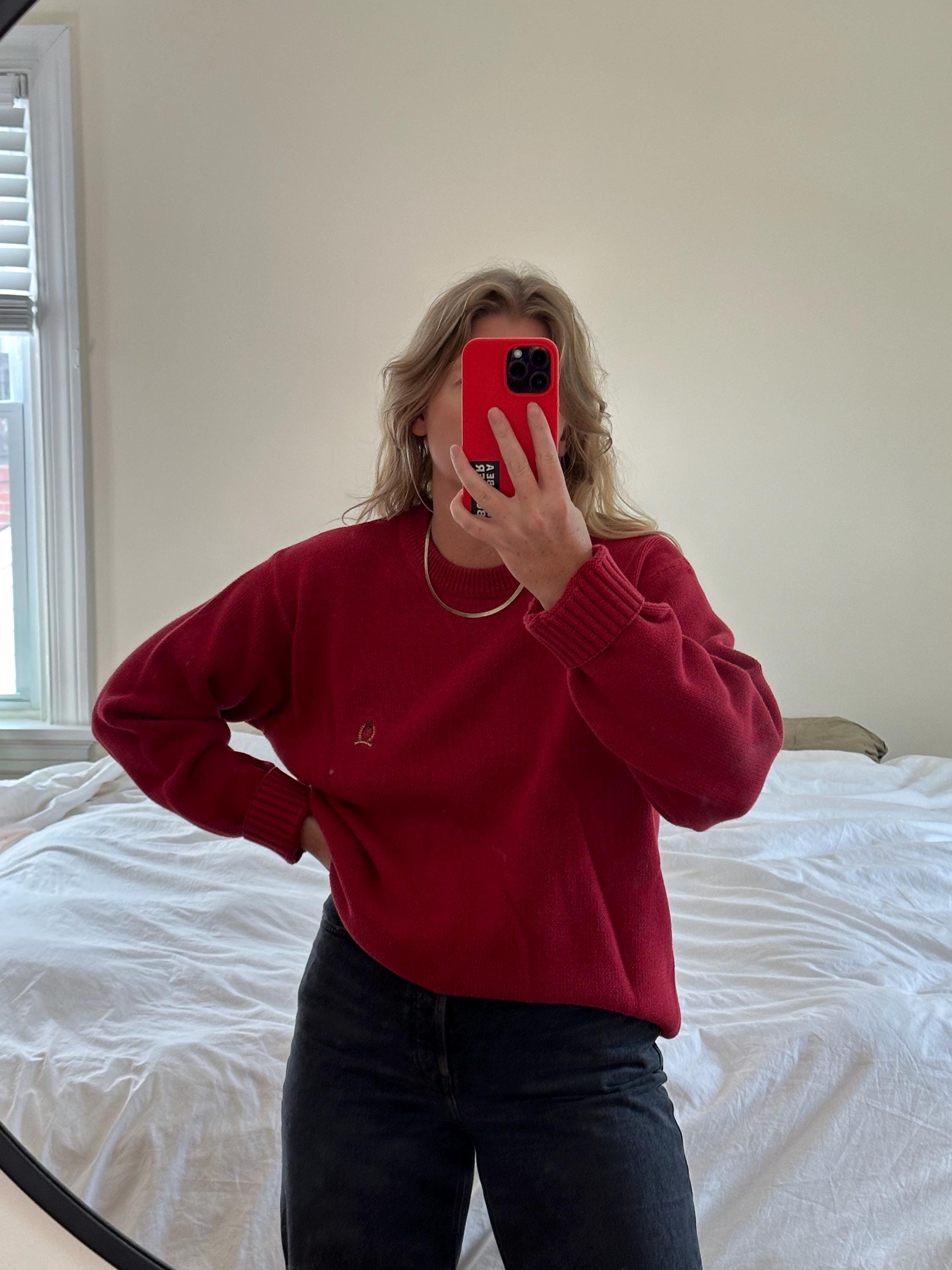 Red vintage sweater sale