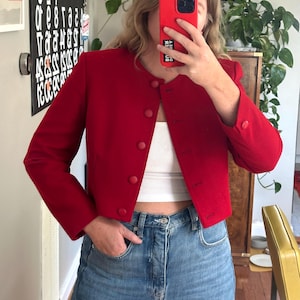 Vintage Kurze Rote Wolljacke - Pendleton Petite Fit