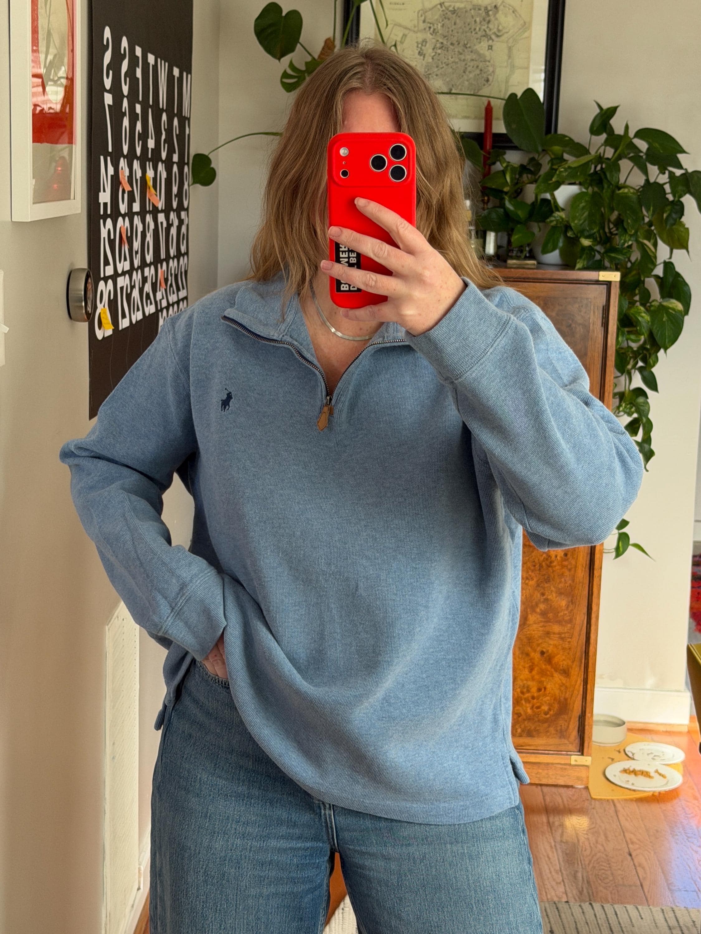 トップス 90s Ralph Lauren Two-Ply Sheer Shirt Ralph Lauren Light Blue Quarter Zip Sweater: 90s Fit, Cotton - Etsy