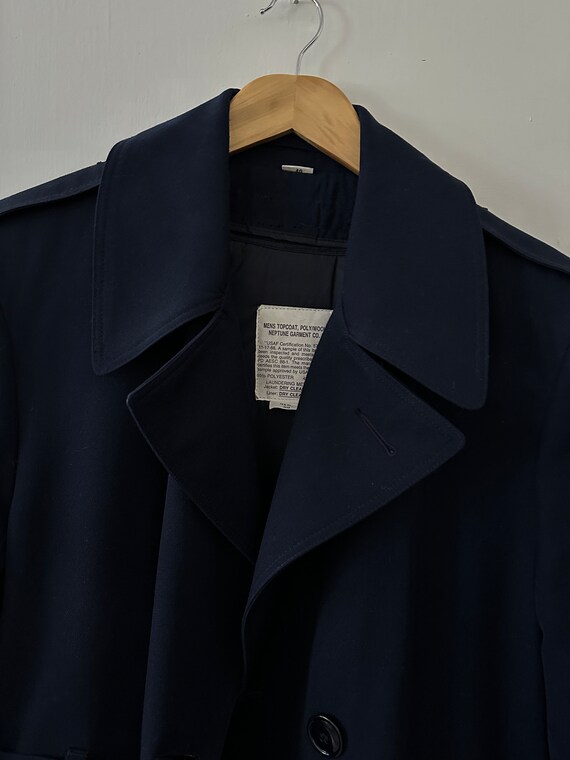 Vintage Navy Blue Trench Coat, Oversized trench, … - image 8